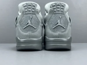 Air Jordan 4 SE Soke Gr sneakers showcasing the rear view with iconic Jumpman logo and gray colorway.
