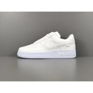 Nike Air Force 1 Low Off-White White colorway embossed leather sneakers with signature detailing