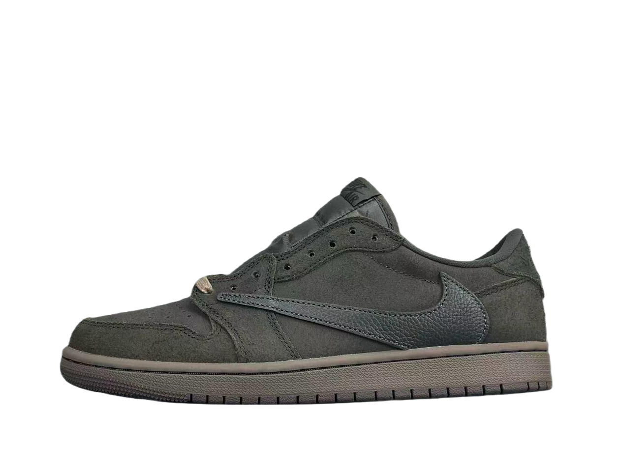 Nike Air Jordan 1 Low Dark Smoke Grey dark grey suede and leather sneakers