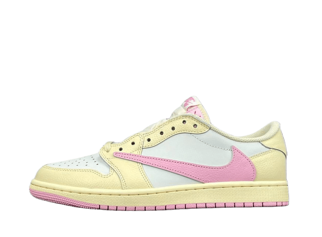 Nike Air Jordan 1 Low OG pastel yellow pink white leather sneakers