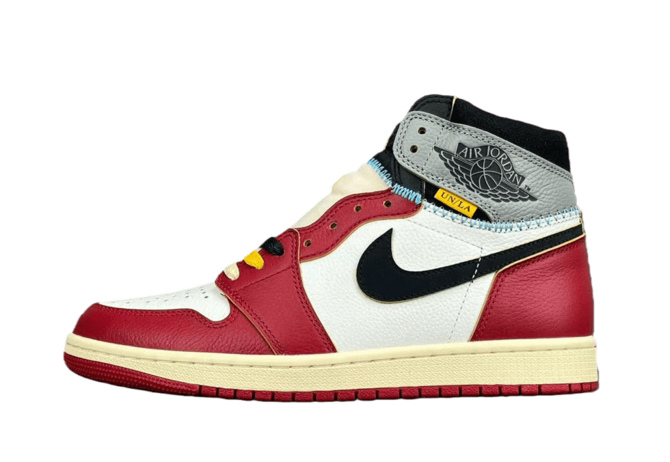 Nike Air Jordan 1 High OG Chicago white red black leather sneakers with UN/LA tag