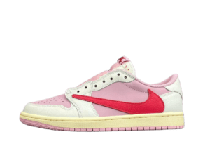 Nike Air Jordan 1 Low OG Pink Foam Crimson tint cream sail leather sneakers