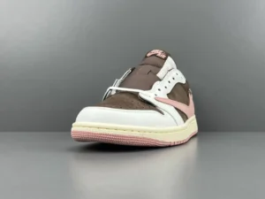 Nike Air Jordan 1 Low OG Mocha brown white pink leather sneakers with retro design