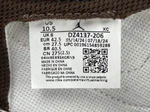 Nike Air Jordan 4 Retro DZ4137-206 brown white black leather sneakers size 10.5 US label