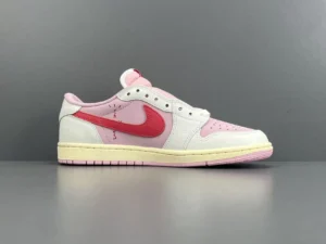 Nike Air Jordan 1 Low OG &ldquo;Clay Pink&rdquo; pink white red leather sneakers
