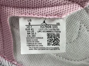 Jordan Air Jordan 1 Low pink white mesh sneakers size US 8 made in China