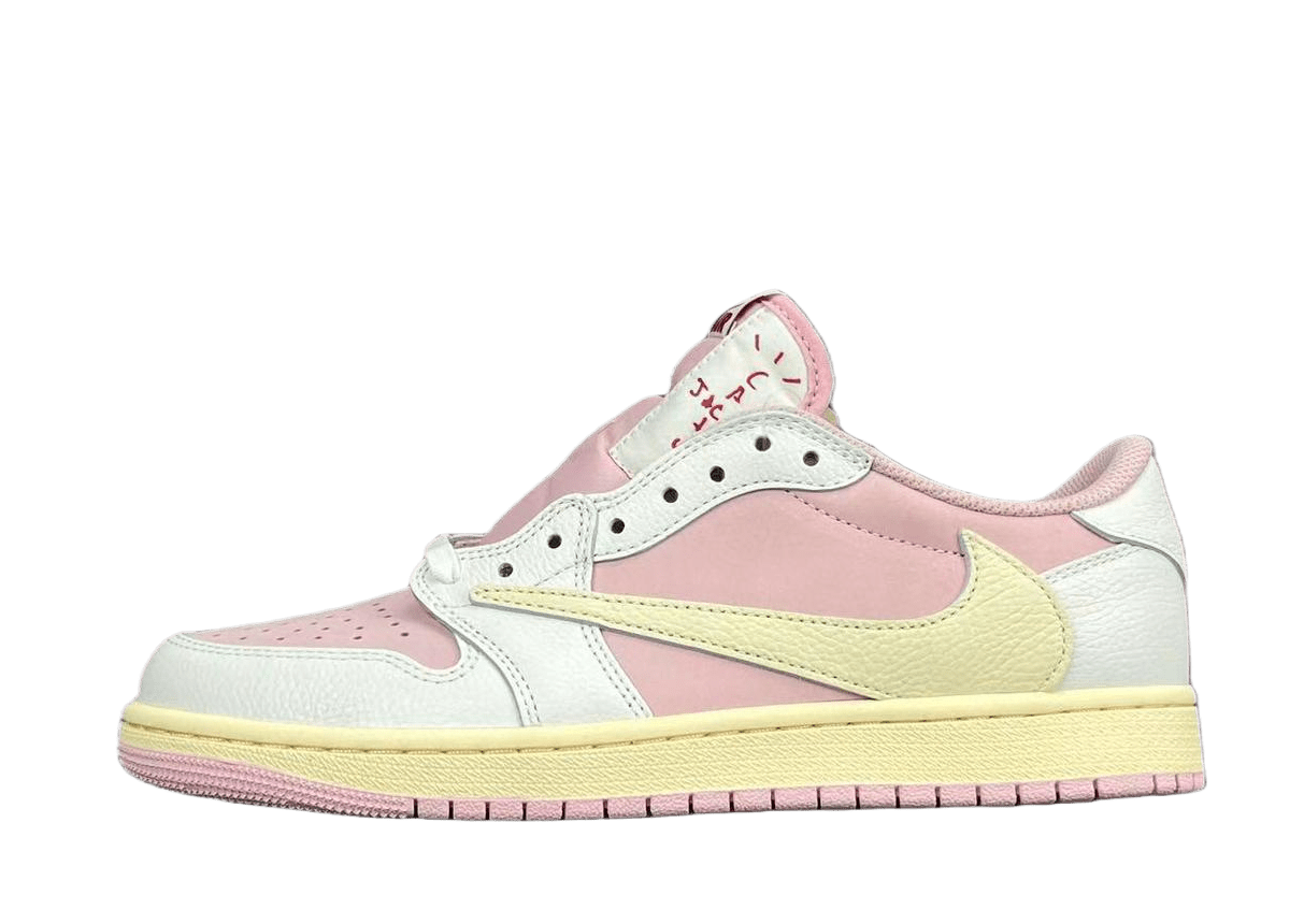 Nike Air Jordan 1 Low OG Lucky Green pink white cream leather sneakers