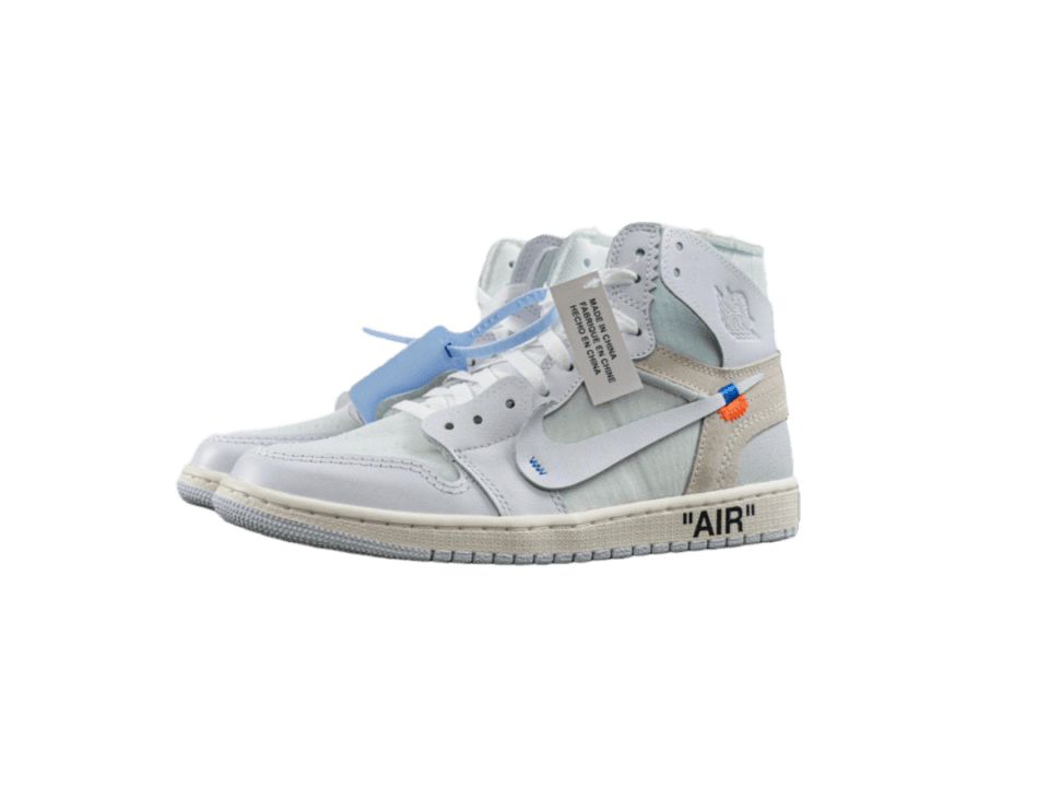 Nike Air Jordan 1 High OG University Blue white light blue leather sneakers with tag and blue zip tie