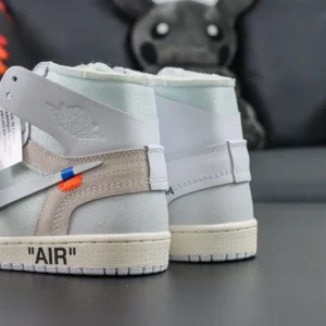 Nike Air Jordan 1 High OG Off-White Sail white beige leather sneakers with signature details