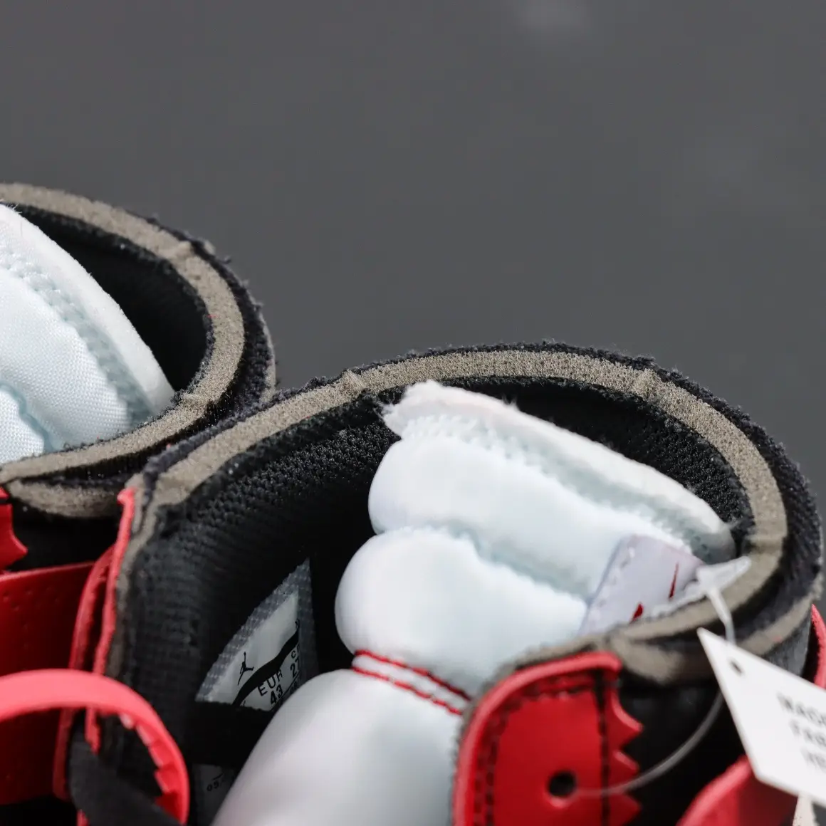 Nike Air Jordan 1 High OG Chicago red white black leather sneakers with padded tongue and collar