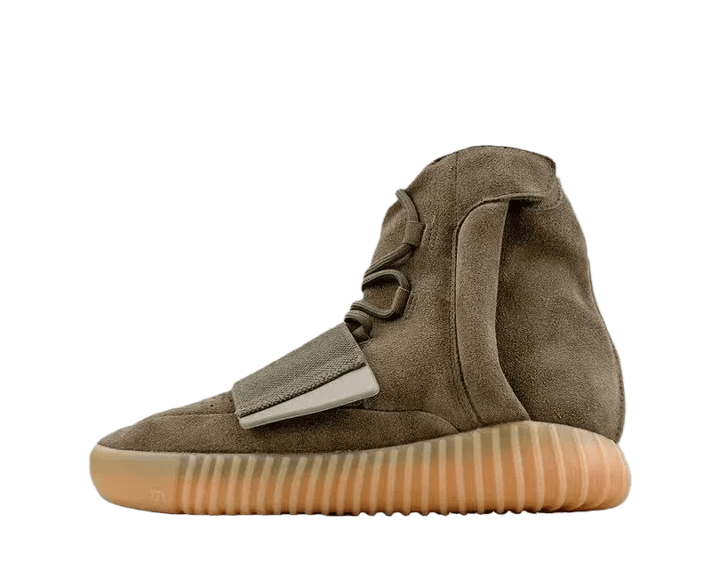 Adidas Yeezy Boost 750 Light Brown Suede High-Top Sneakers with Gum Rubber Sole