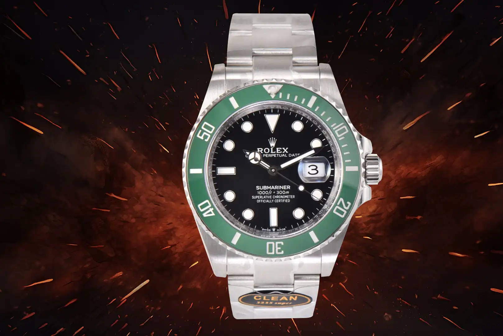 Rolex Submariner  Date Kermit Steel 41mm-Green Ceramic Bezel-Black Dial