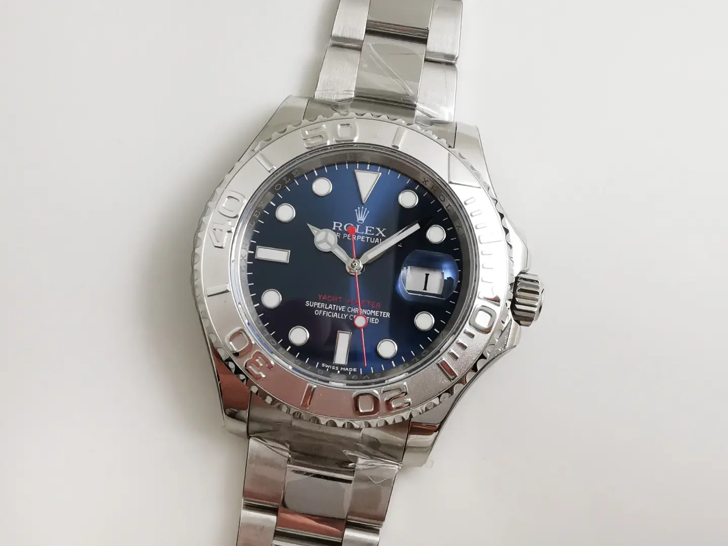 Rolex Yacht-Master 40mm Stainless Steel Oyster Bracelet Bright Blue Dial