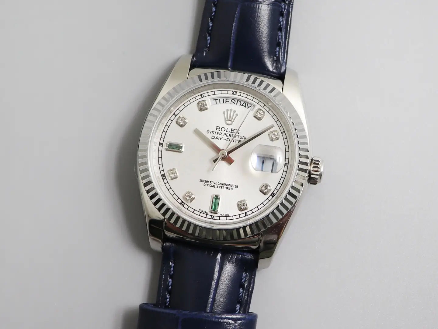 Rolex Day-Date 36  Silver Diamonds Dial - Full Set