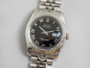 Fake Rolex Datejust Black Roman Best Jubilee Bracelet 36MM