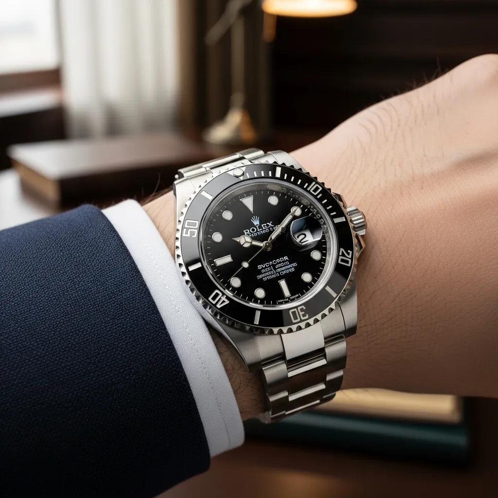 Chinese replica Rolex watch on a wrist, emphasizing luxury and craftsmanship