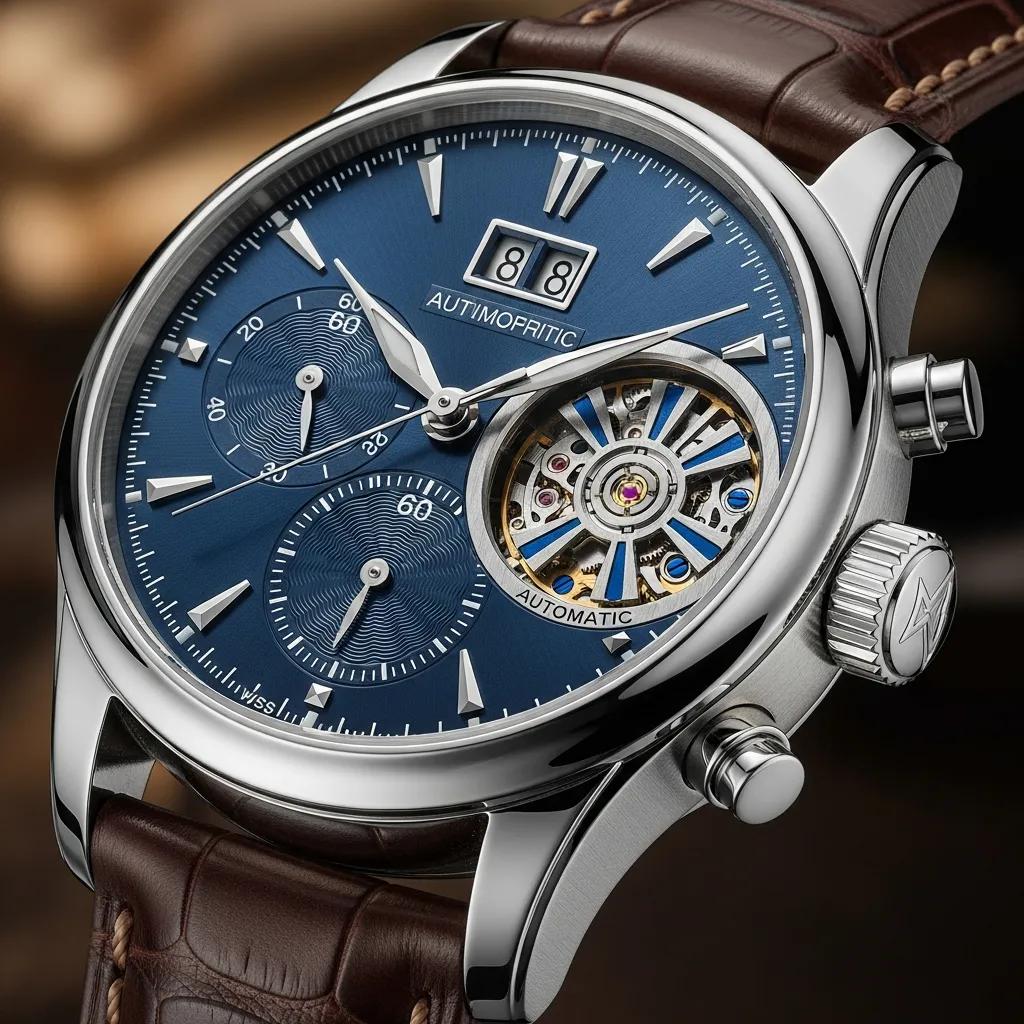 Close-up of a high-quality replica watch highlighting intricate details and craftsmanship