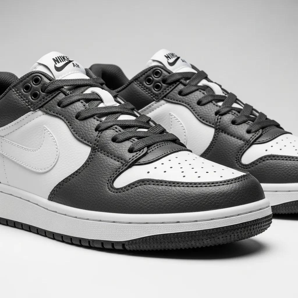 Close-up of high-quality replica sneakers showcasing craftsmanship and materials