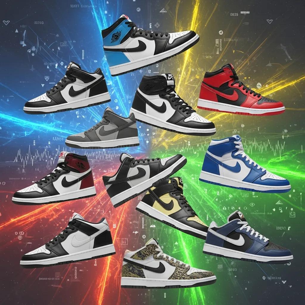 Collage of popular replica sneaker styles reflecting current fashion trends