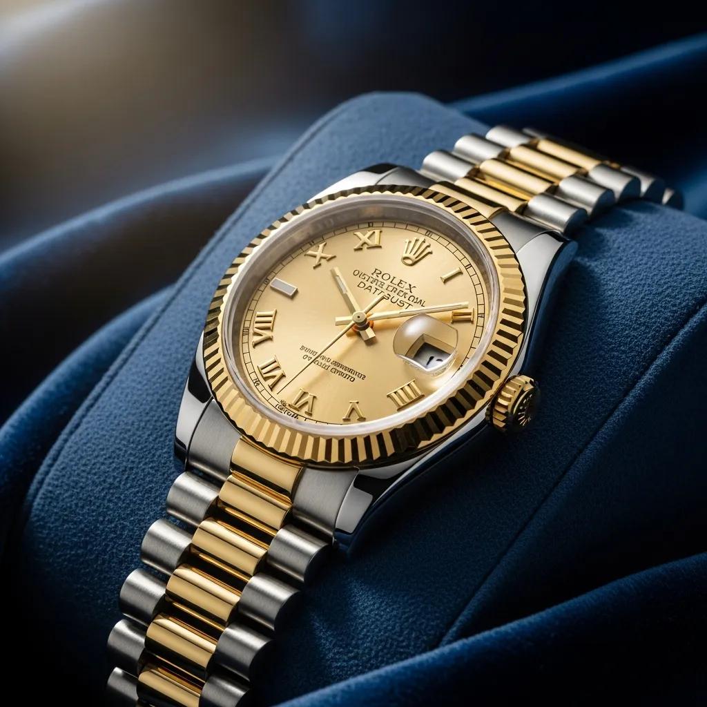 Genuine Rolex Datejust watch showcasing luxury and precision
