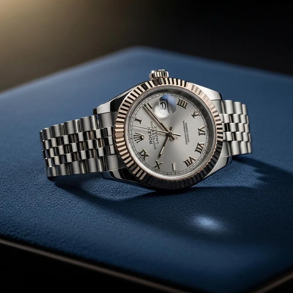 Genuine Rolex watch on velvet surface highlighting craftsmanship and luxury