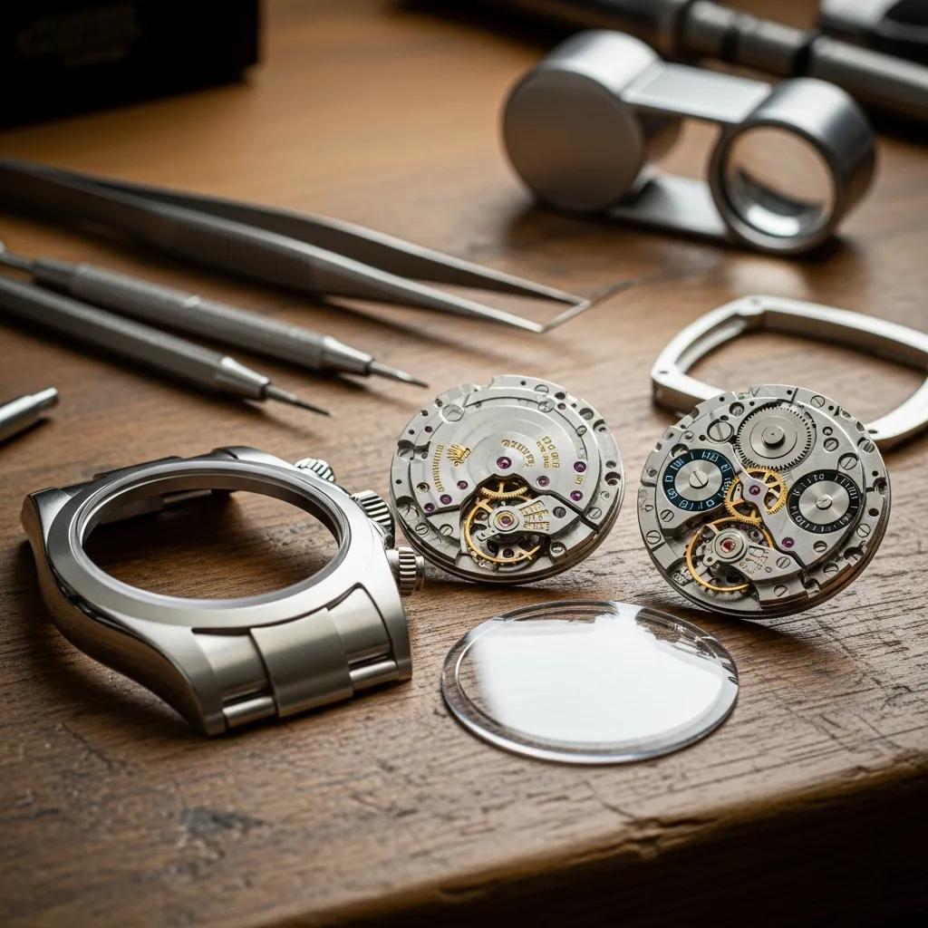 High-quality materials for Rolex Daytona replicas including stainless steel and sapphire crystal