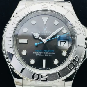 Rolex Yacht-Master 40mm Gray Dial with Blue Accents Oyster Bracelet Premium Edition
