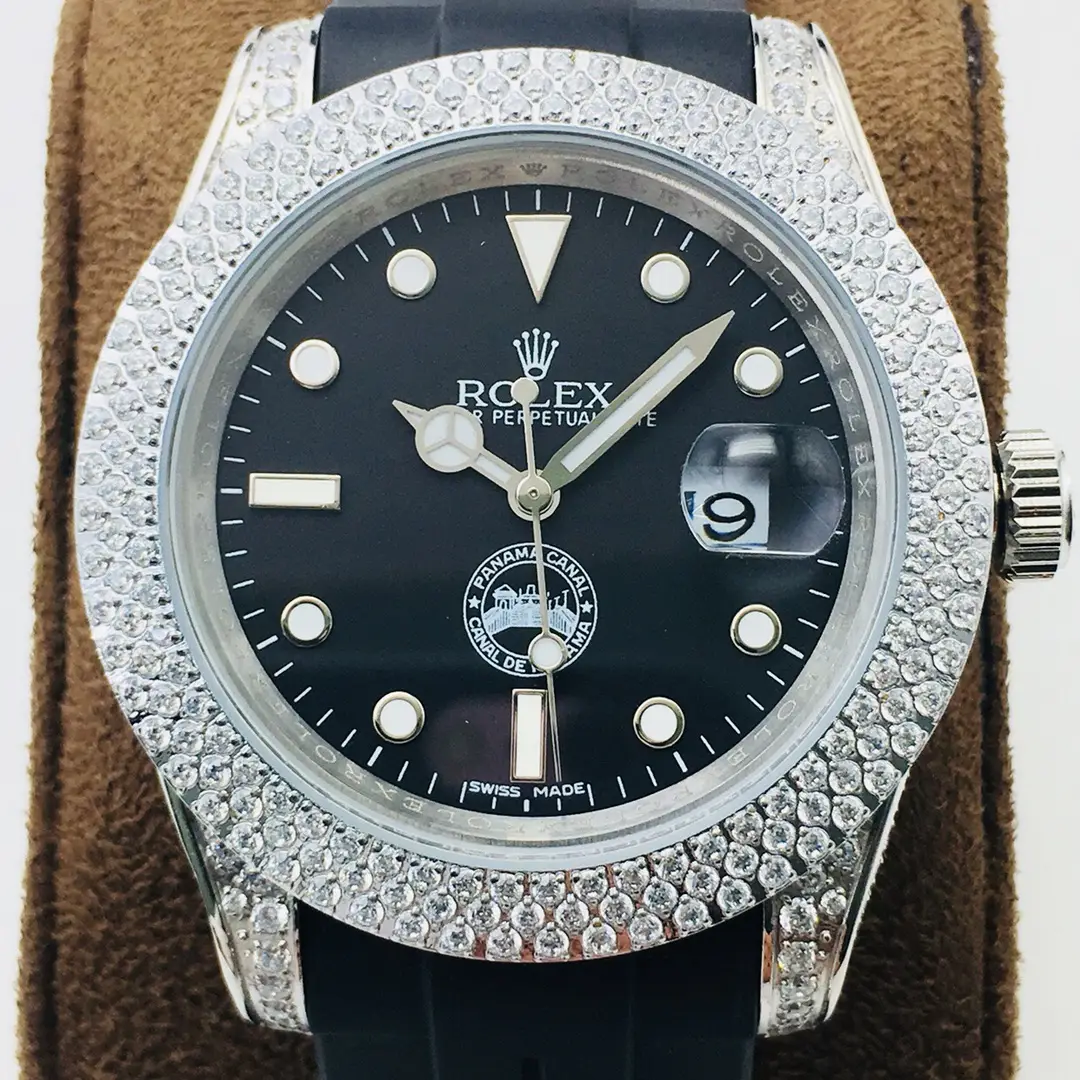 Diamond Iced out Gold Plated Stainless Steel