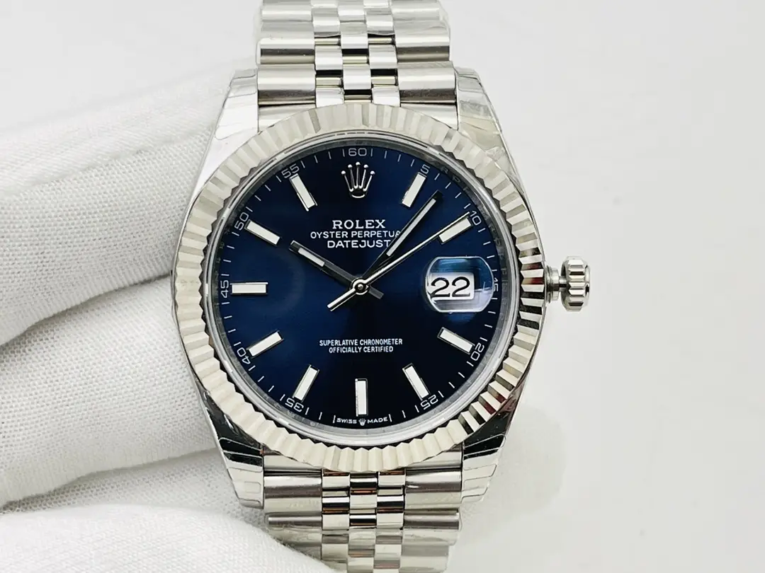 Rolex Datejust 41 MM Jubilee Fluted Blue Dial Full Set