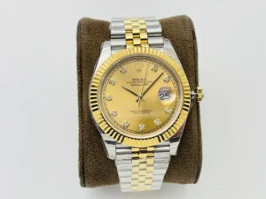 Fake Rolex Datejust Champagne Diamond Best Jubilee Bracelet 41MM