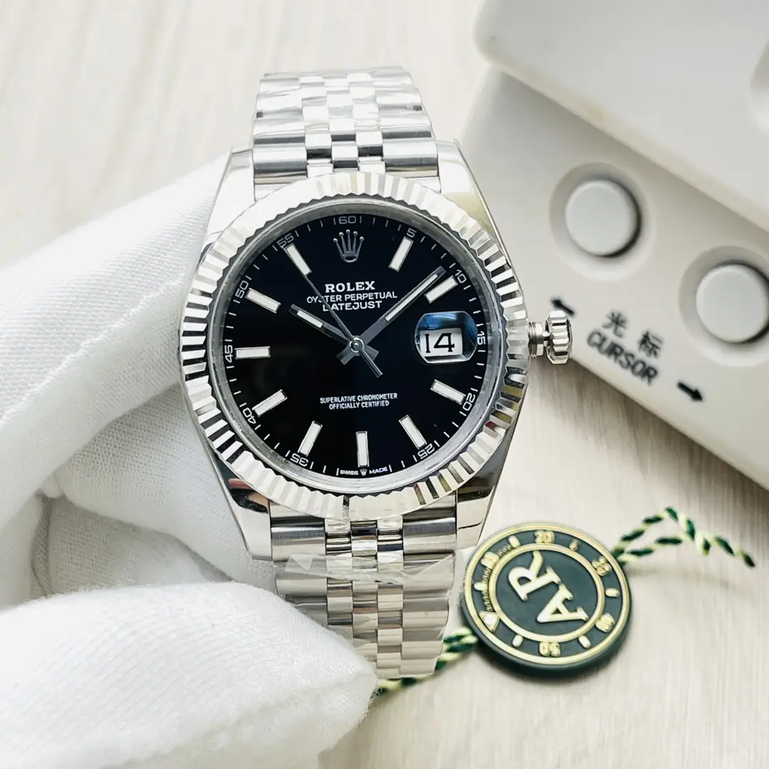Rolex Datejust 41mm Stainless Steel Jubilee Black Stick Dial