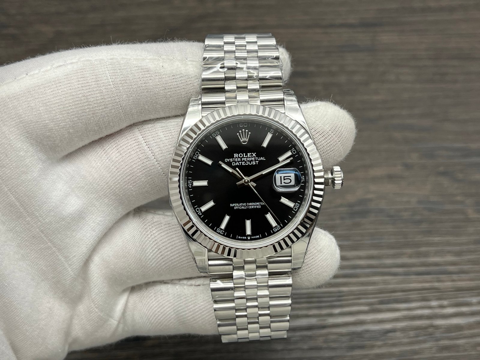 Rolex Datejust 36 Stainless Steel Fluted  Jubilee  Black Dial   116234-0085