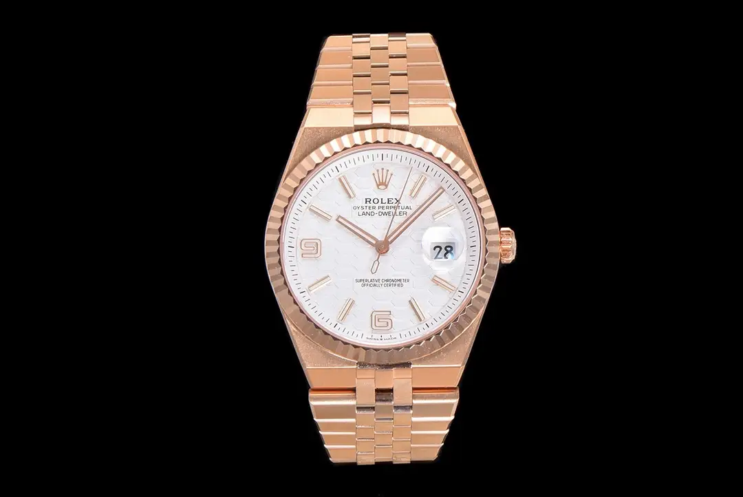 Rolex Land Dweller 36mm 18K Rose Gold White Dial