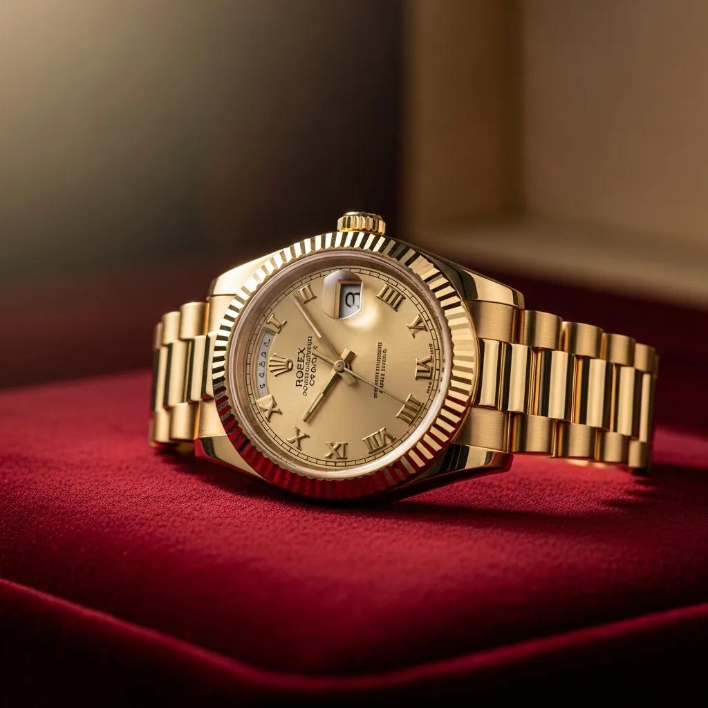 Luxurious gold Rolex watch showcasing intricate craftsmanship and design
