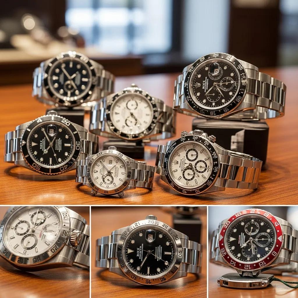 Luxury replica watches collection showcasing high-quality super clone Rolex designs
