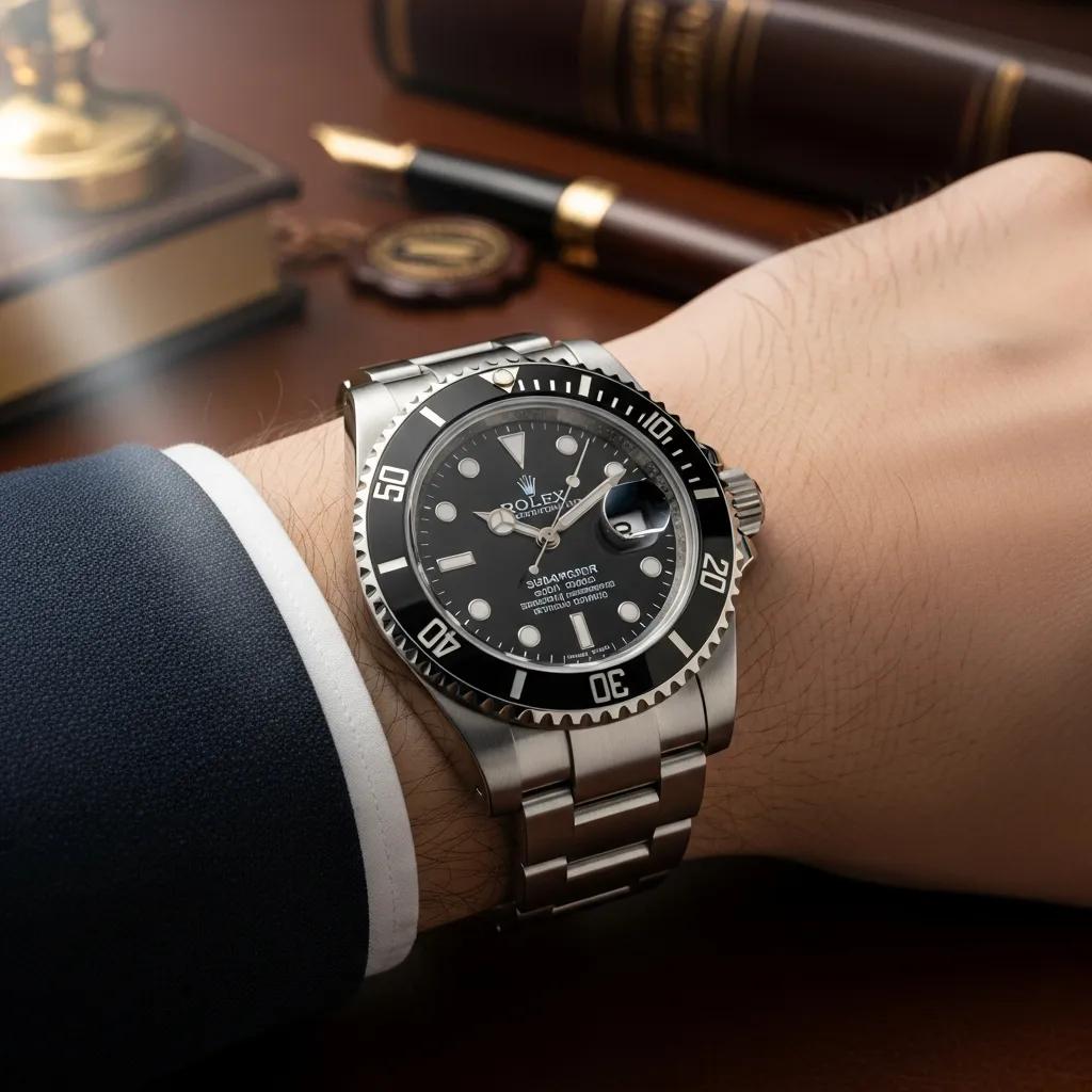 Rolex Submariner super clone watch displayed elegantly on a wrist, highlighting craftsmanship and luxury