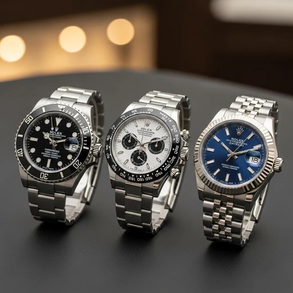 Three top-rated replica Rolex models showcasing craftsmanship and luxury