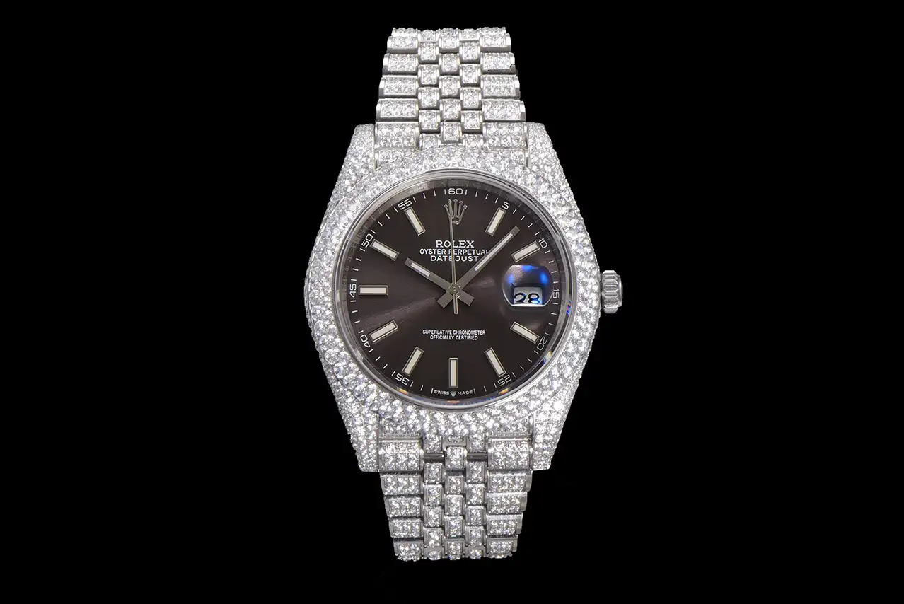 Rolex Datejust 41 "Iced Out" Black Dial Jubilee