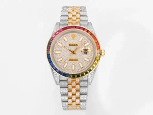 rainbow bezel datejust replica 36MM pavé diamond dial RepsGoat