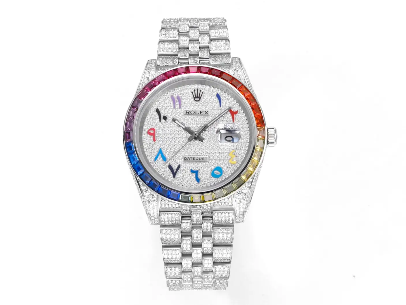 Rolex Datejust 41 "Iced Out" Rainbow Bezel Pav&eacute; Dial