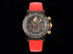 Rolex Daytona Skeleton Red replica 40MM carbon red rubber strap RepsGoat