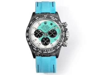 Rolex Daytona Carbon Turquoise Strap replica 40MM panda dial RepsGoat