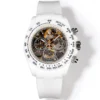 Rolex Daytona 2 Chainz Skeleton White Ceramic replica 40MM white rubber strap RepsGoat
