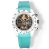 Rolex Daytona Abu Dhabi Skeleton replica 40MM turquoise rubber strap RepsGoat