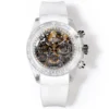 Rolex Daytona Skeleton White Sapphire replica 40MM white rubber strap RepsGoat