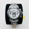 Rolex Daytona replica watch white panda dial black ceramic tachymeter bezel stainless steel Oyster bracelet