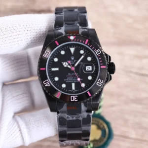 Rolex Blaken Pink Submariner replica 40MM Black Oyster Bracelet RepsGoat