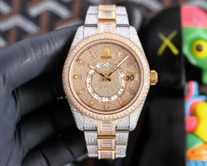 Rolex Sky Dweller. Customized version of the longitudinal navigator with starry sky shining brightly