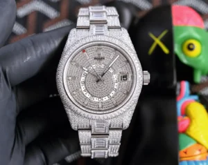 Rolex Sky-Dweller replica 42MM full diamond steel bracelet RepsGoat