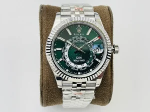 Fake Rolex Sky Dweller Green Jubilee Best DiW 42MM Watch